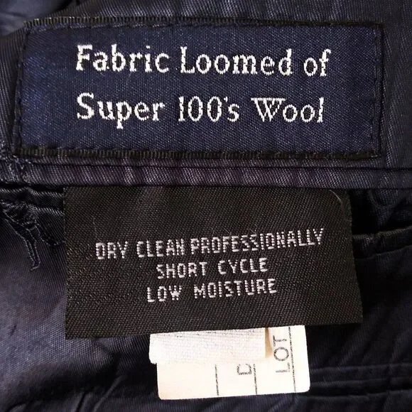Vintage BURBERRYS‎ Super 100's Wool Blazer Suit Jacket Sport Coat Navy Blue 40L
